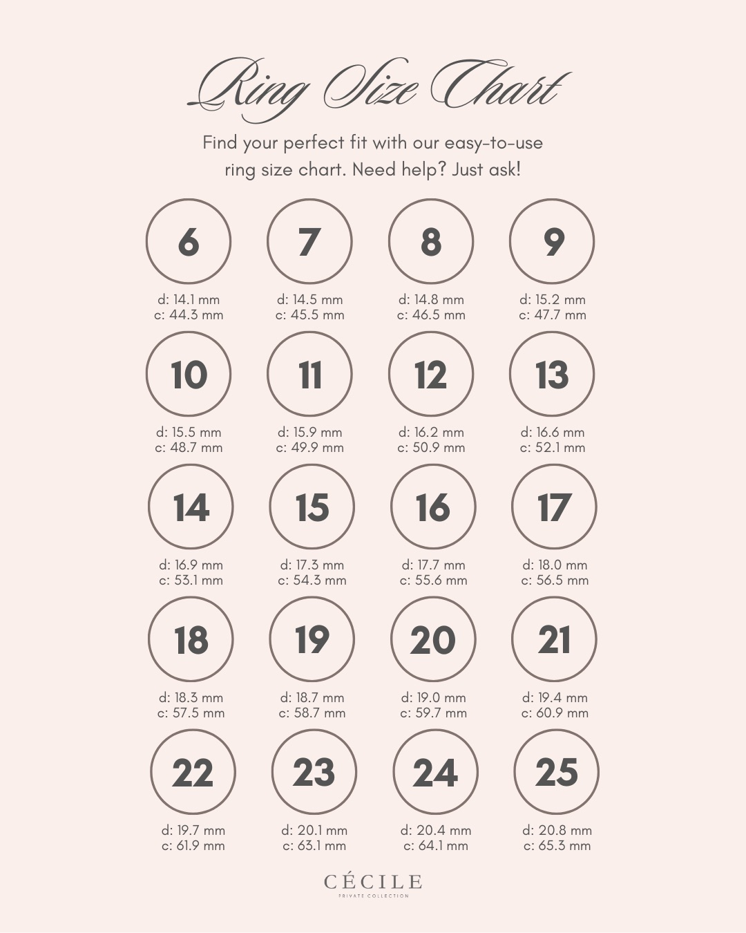 Ring Size Chart