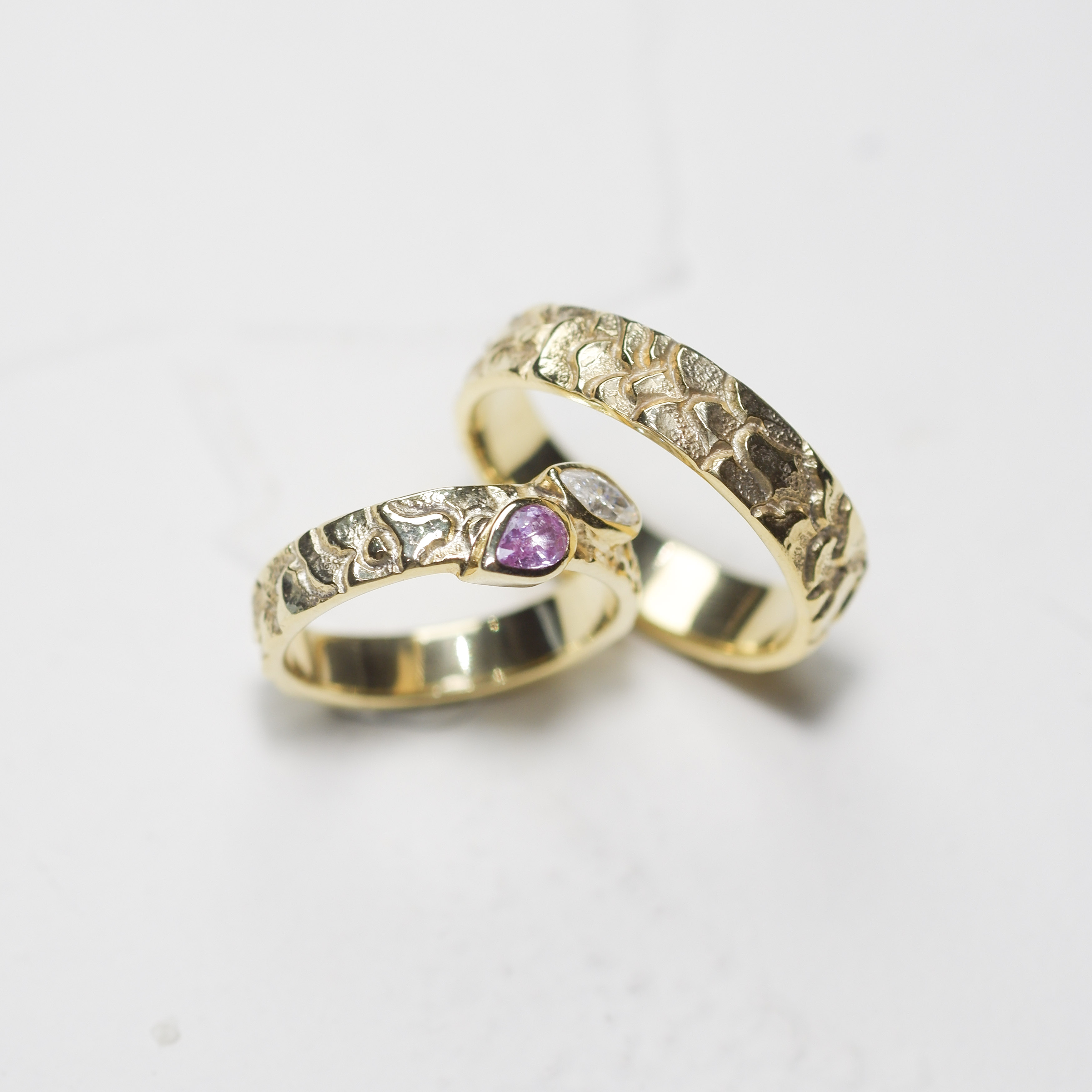 Terra Bloom Wedding Rings