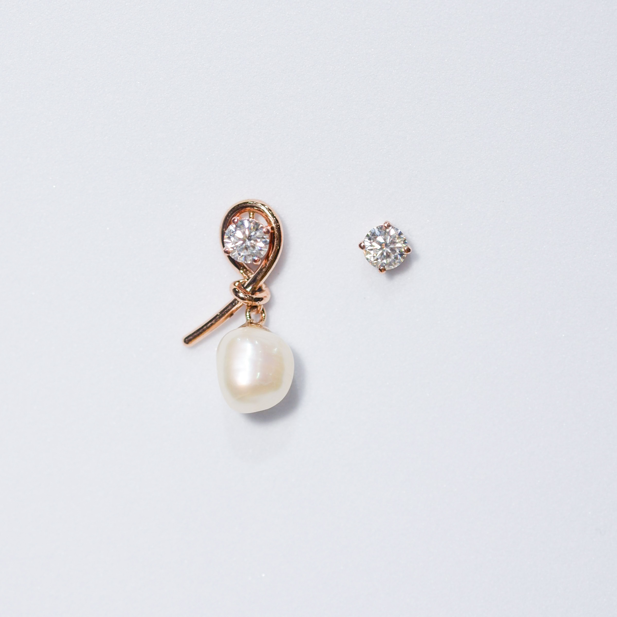 Freshwater Pearl with Diamond Detachable Earrings