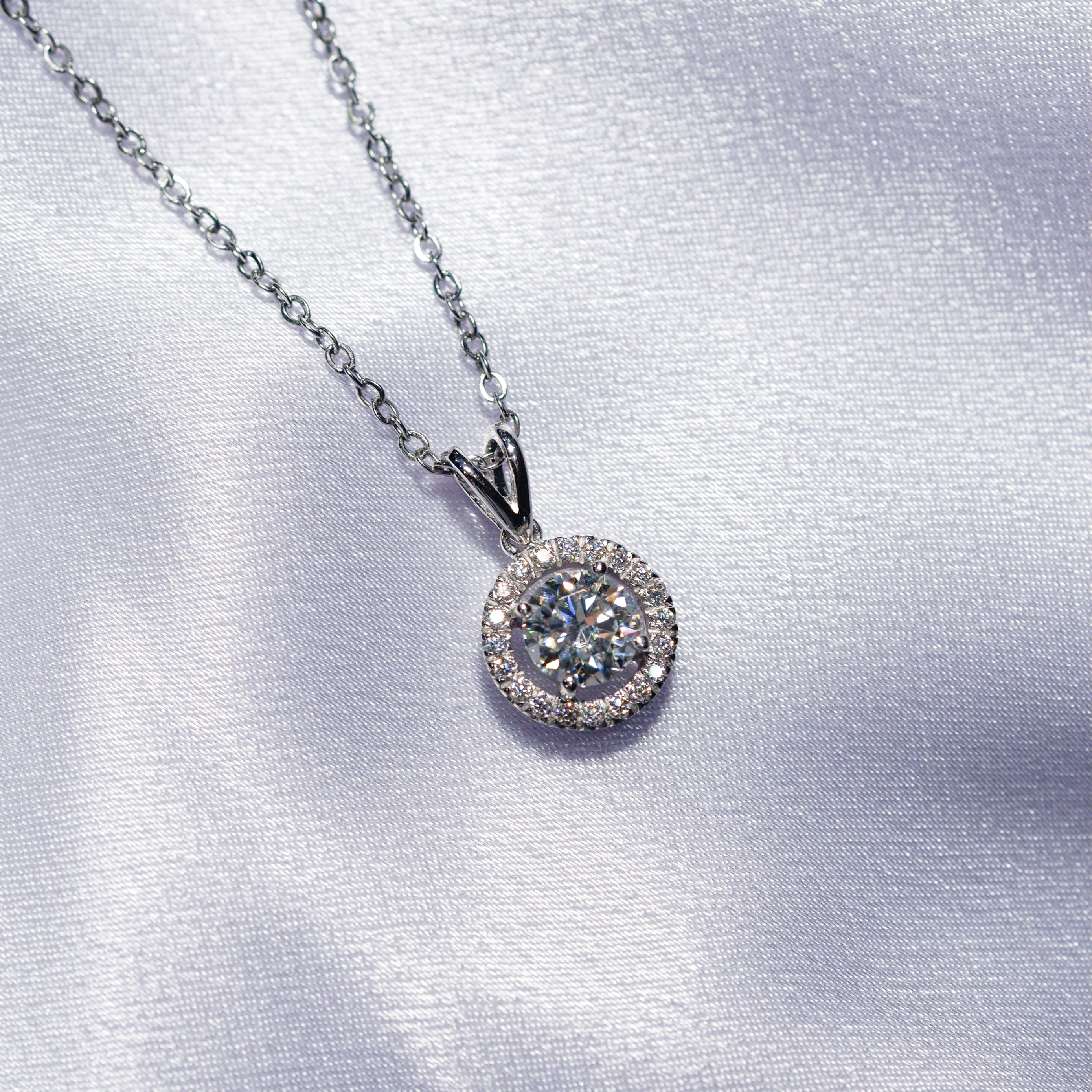 Aurelie Halo Diamond Pendant