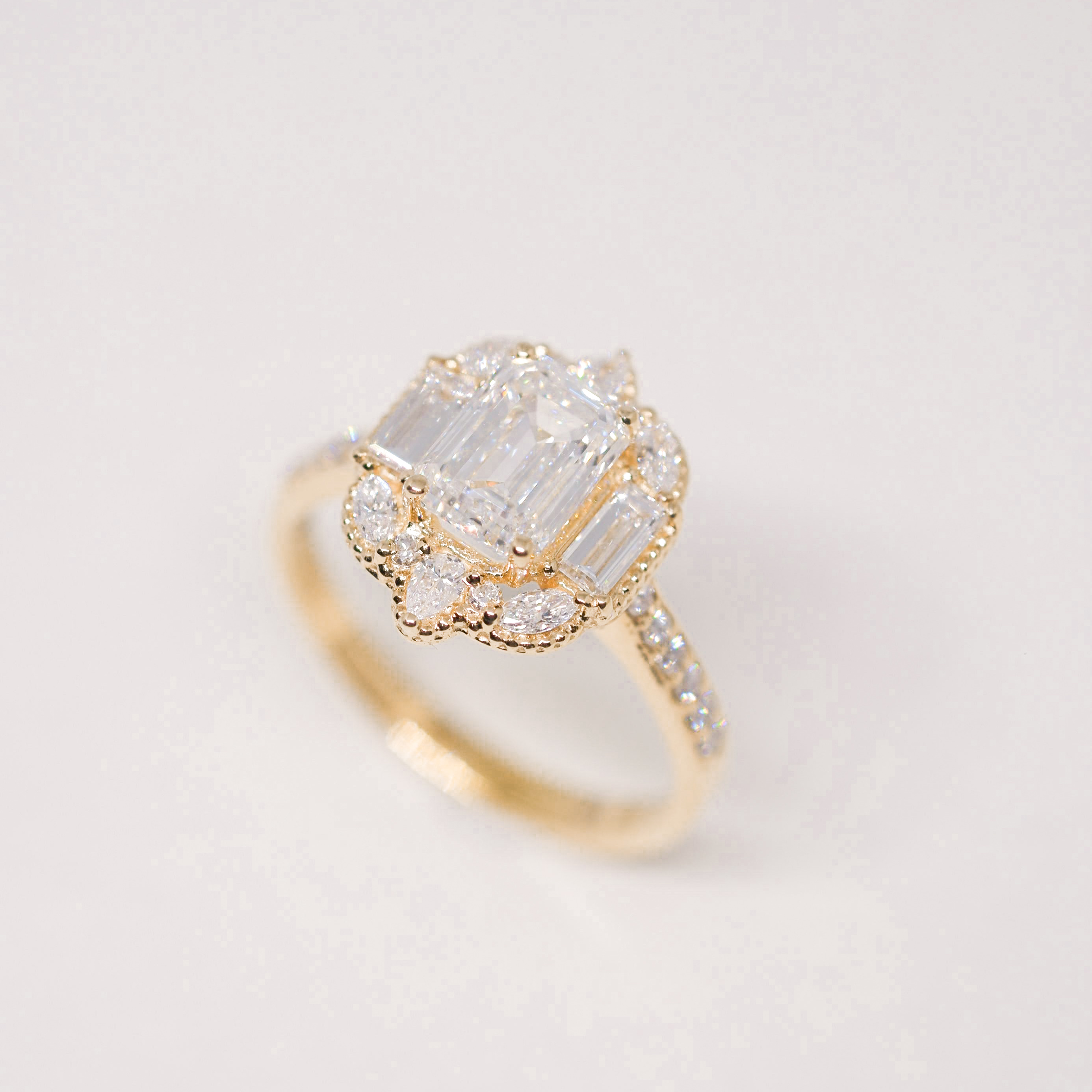 Cecile Vintage Diamonds Proposal Ring