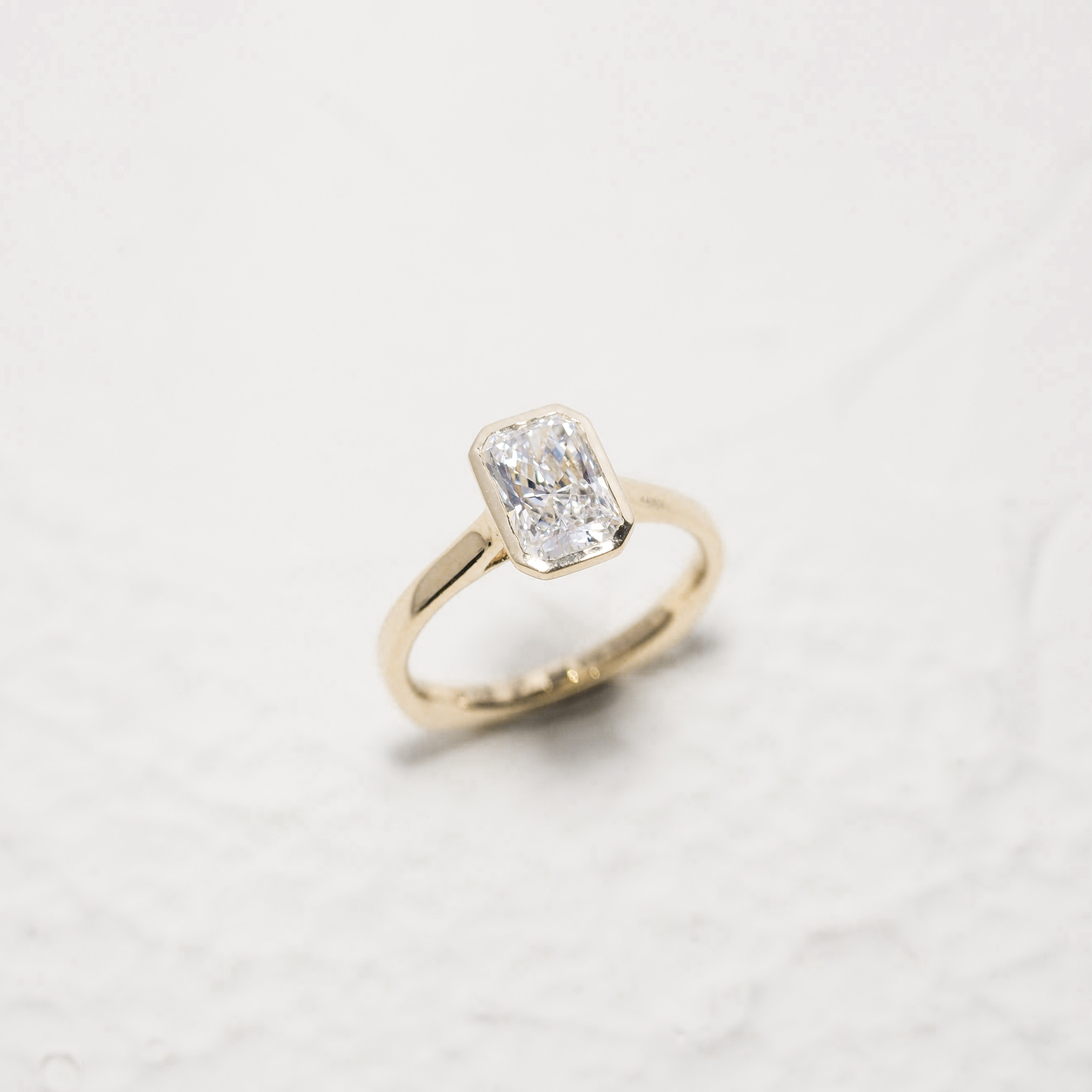Radiant Cut Diamond Bezel Ring