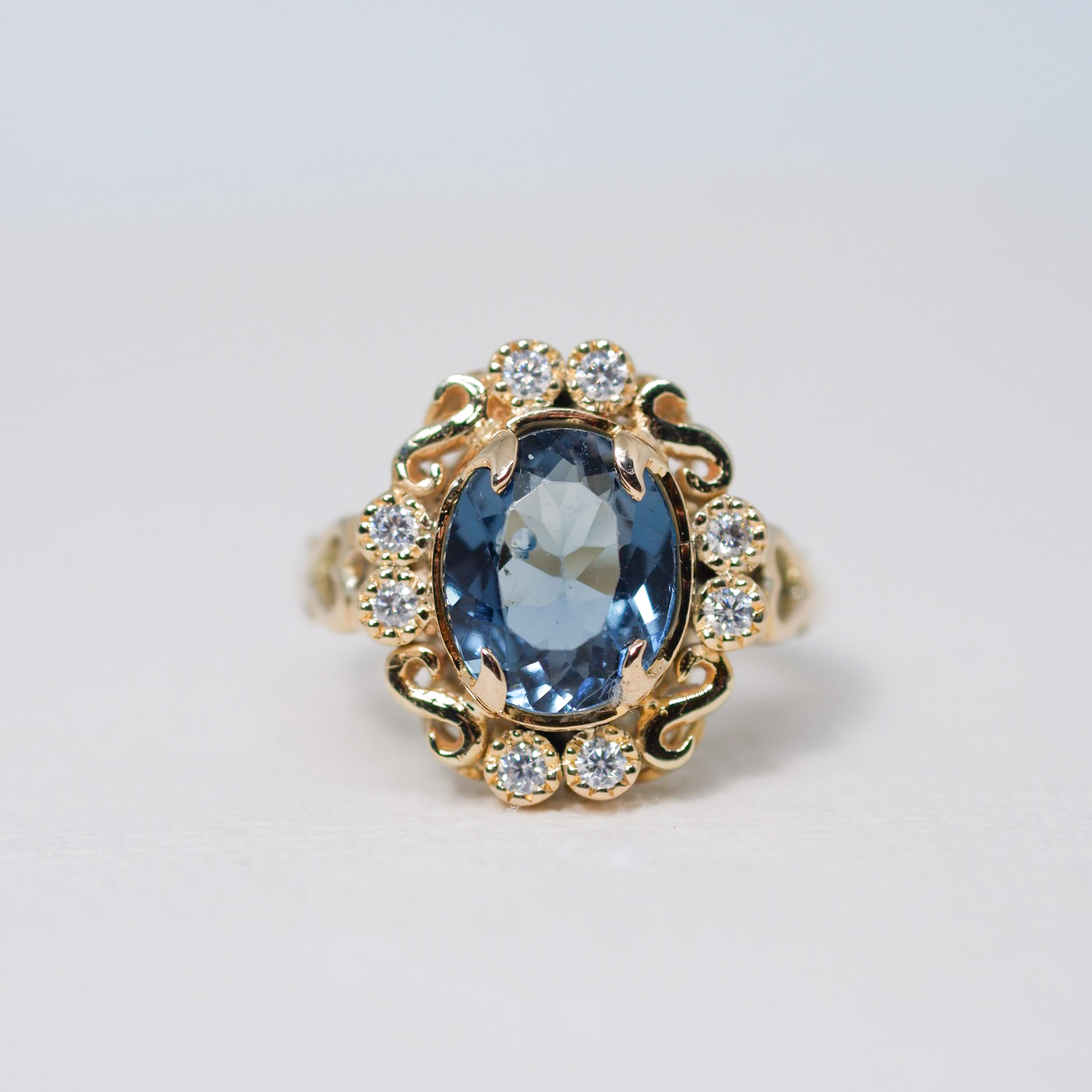 London Blue Topaz Vintage Milgrain Ring