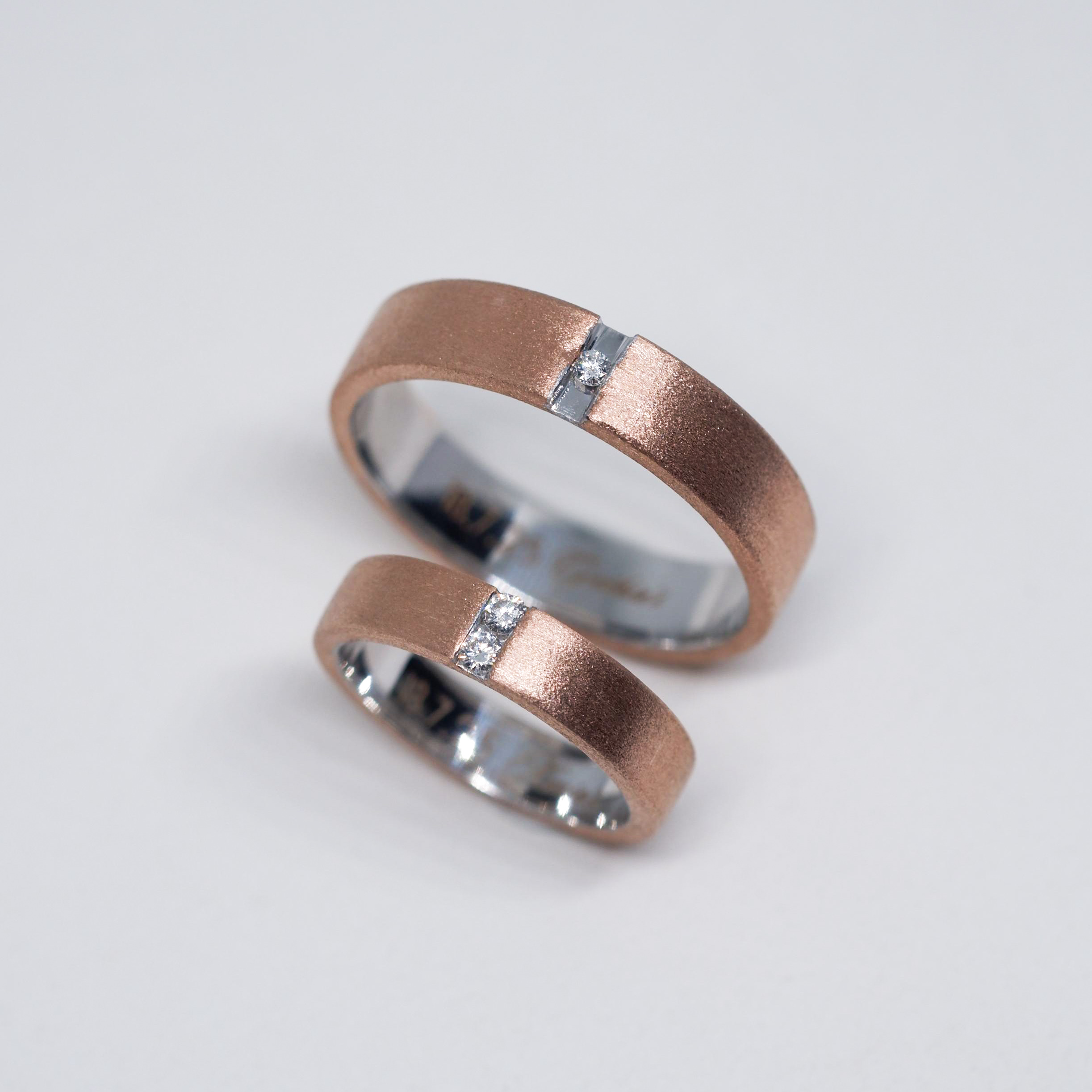 Diamonds Two-toned Wedding Bands